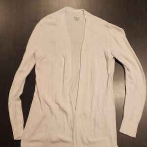 A New Day White Cardigan Sweater Lightweight Open Front